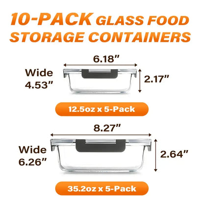 BPA-Free Glass Food Storage Container Set