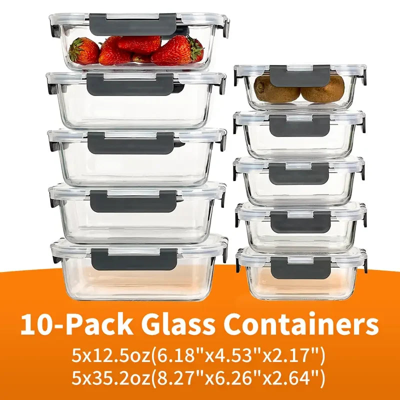 BPA-Free Glass Food Storage Container Set