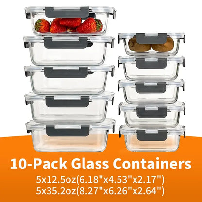 BPA-Free Glass Food Storage Container Set